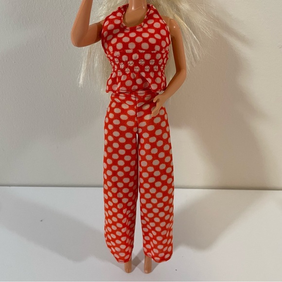 Vintage Mattel 1974 Barbie Best Buy Polka Dot Halter & Pants Outfit #7813 - Picture 2 of 10